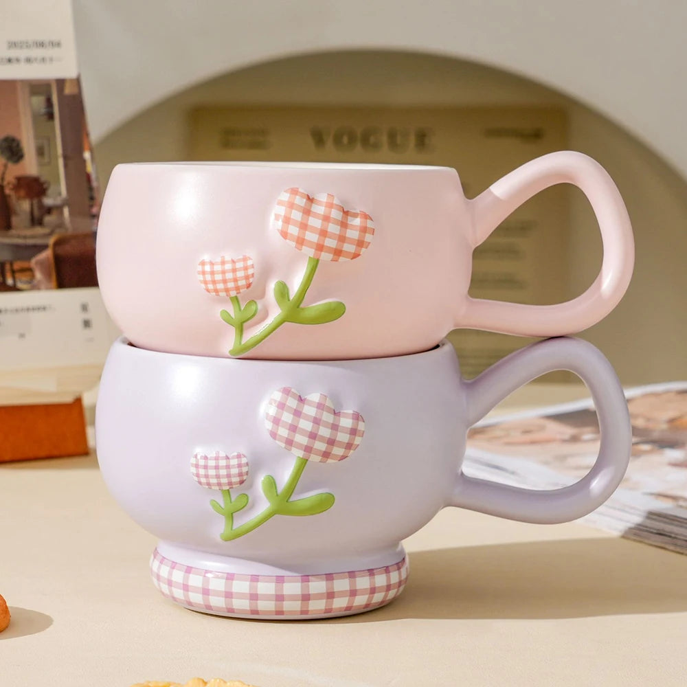 Tulip Relief Ceramic Mug