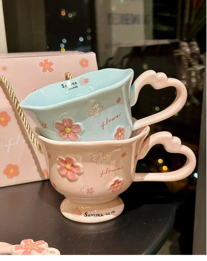 Sakura Flower Ceramic Coffee Cup