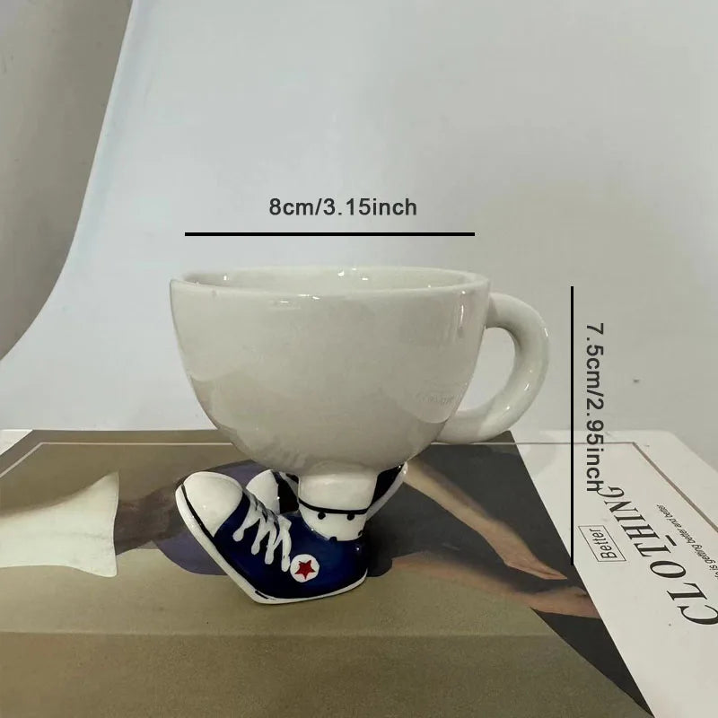 Creative Sneakers Feet Ceramic Coffee Mug Ornaments Living Room Kitchen Tea Cup Egg Cup Cartoon Funny Storage Ornaments Crafts