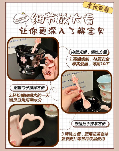 Sakura Flower Ceramic Coffee Cup