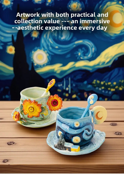 Painted Floral Cup & Saucer