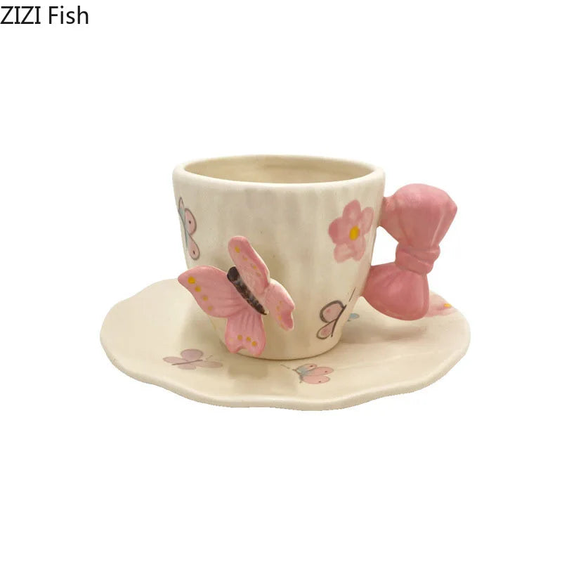 Bowknot Ceramic Cup & Saucer