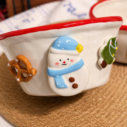 Snowman Ceramic Yogurt Bowl