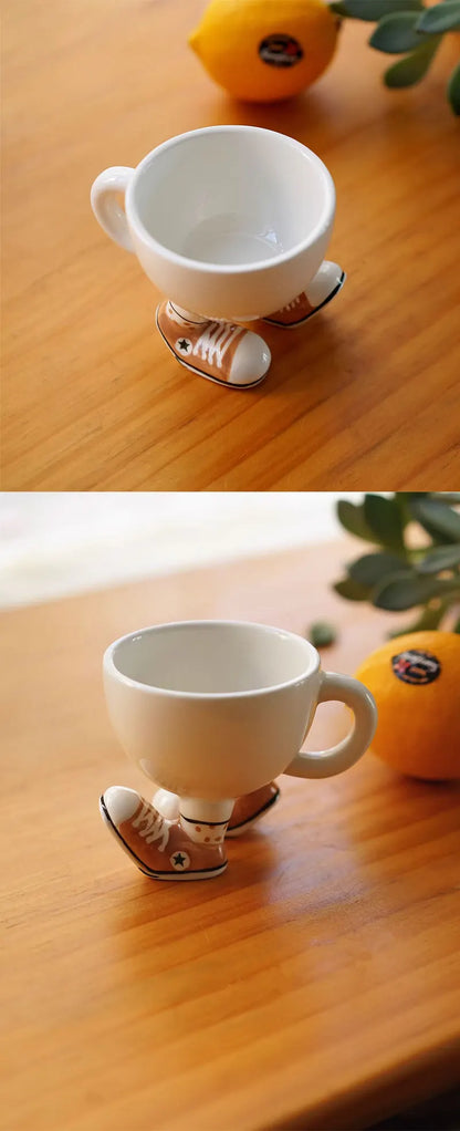 Creative Sneakers Feet Ceramic Coffee Mug Ornaments Living Room Kitchen Tea Cup Egg Cup Cartoon Funny Storage Ornaments Crafts