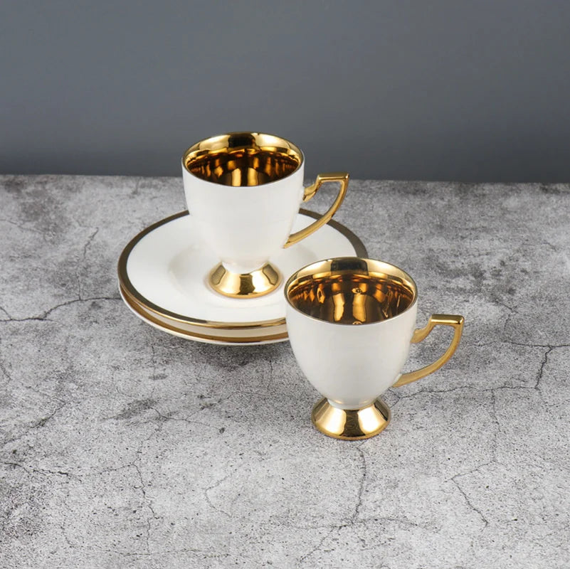 Embossed Turkish Coffee Cup Set – 2 Pieces