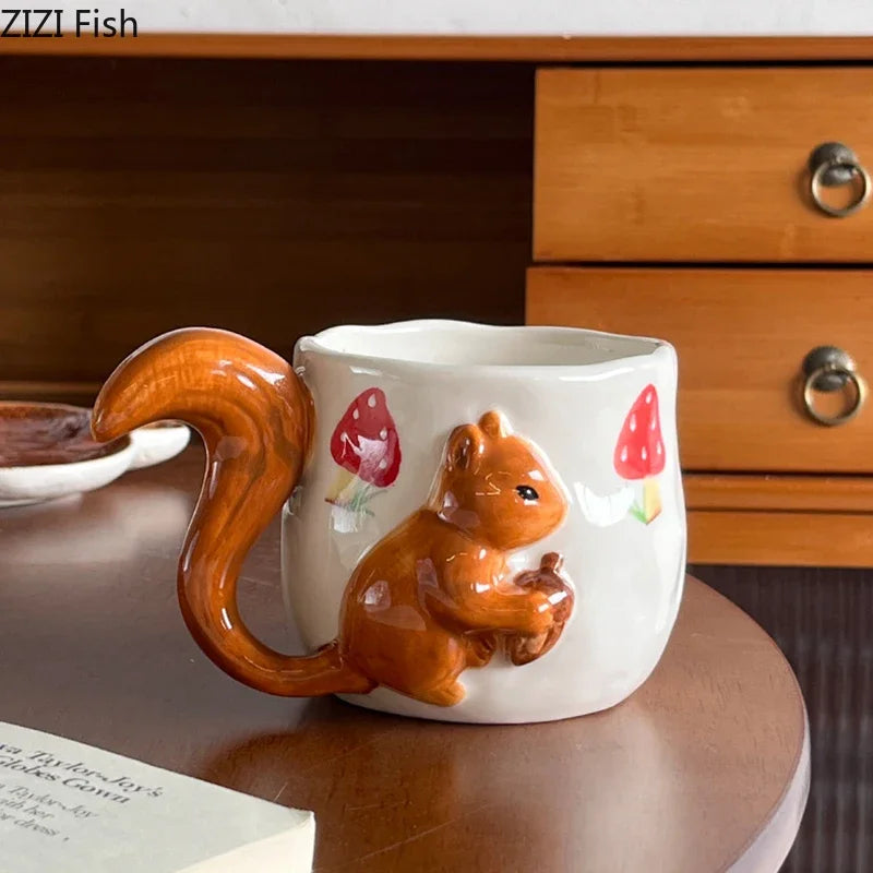 Maple Leaf Squirrel Coffee Cup