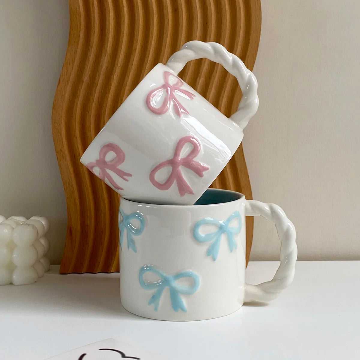 Twisted-Handle Bow Ceramic Mug